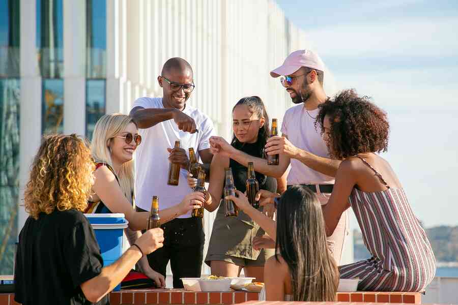 A group of friends at a social gathering