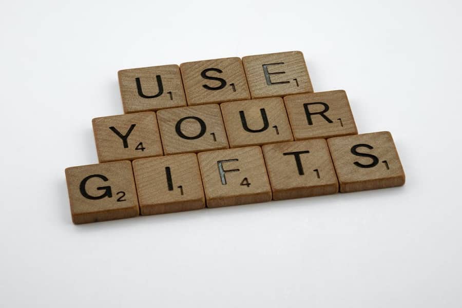 Use your gifts scrabble pattern